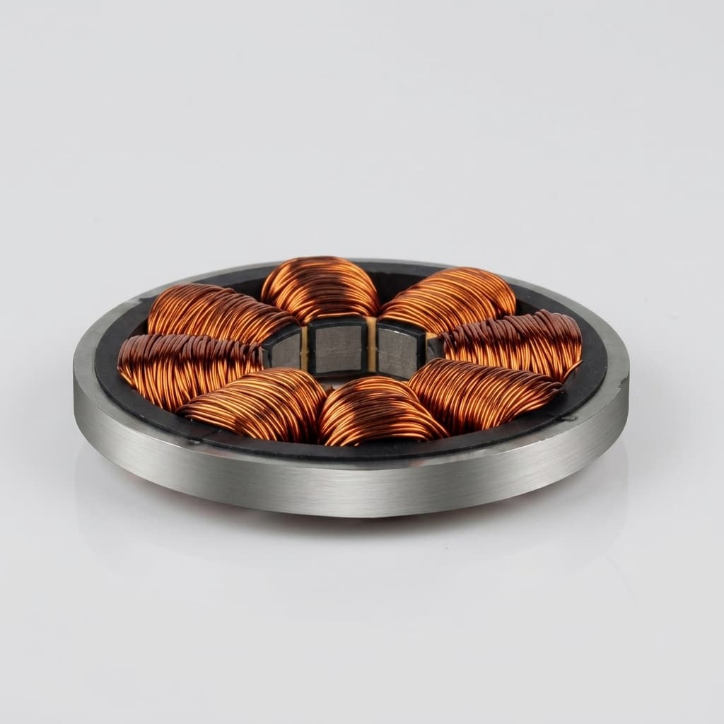 Active magnetic bearing stator with copper coils for hybrid Halbach rotor sourcing review